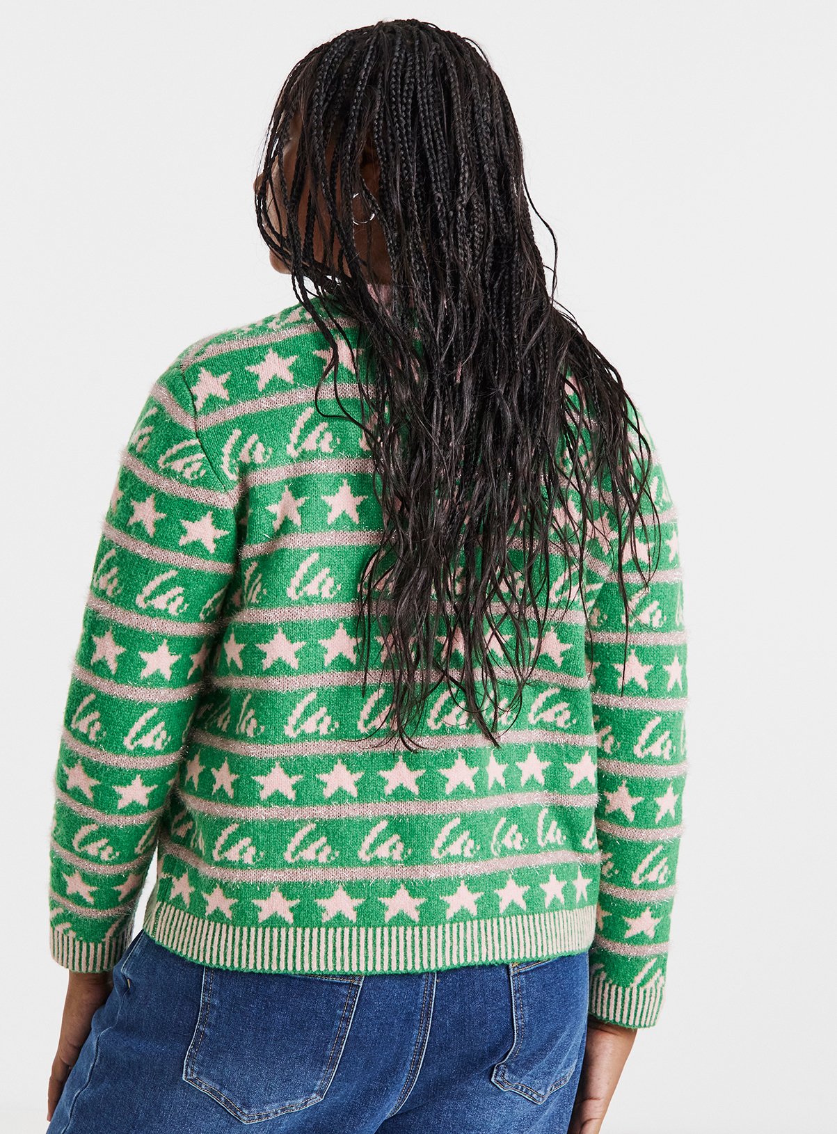 SIMPLY BE Fa La La La Christmas Cardigan 32-34 - Image 2 thumbnail